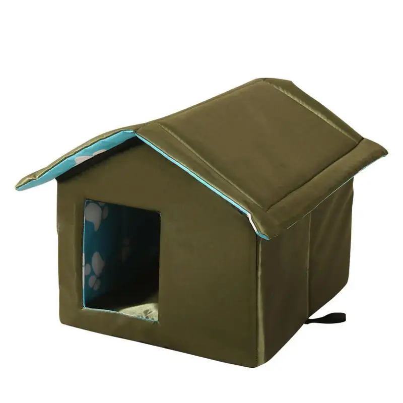 Warm Outdoor Cat House Foldable Insulated Cat House For Pet Weatherproof Cat Houses For Outdoor Cats Dogs And Small Animals