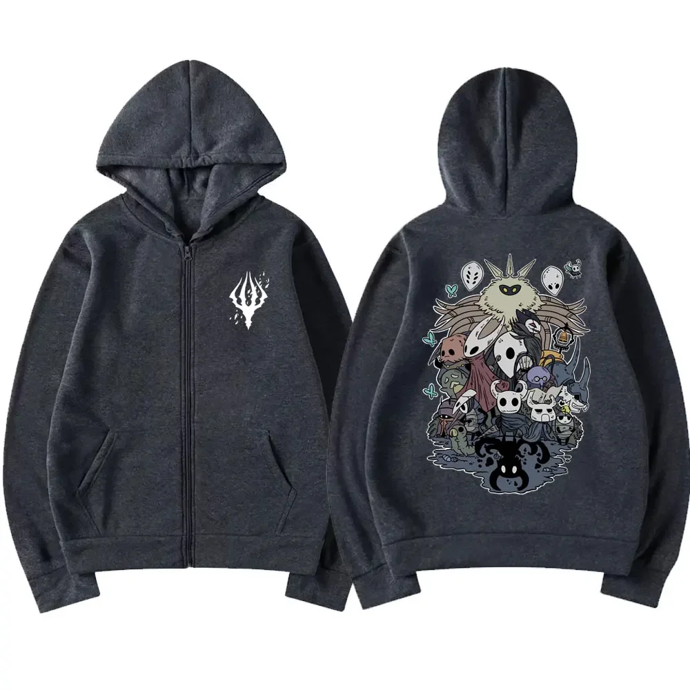 Game Hollow Void Hollow Knight Zipper Hoodie Mens Fashion Hooded Sweatshirt All-match Men Women Anime Black Loose Zip Up Jacket