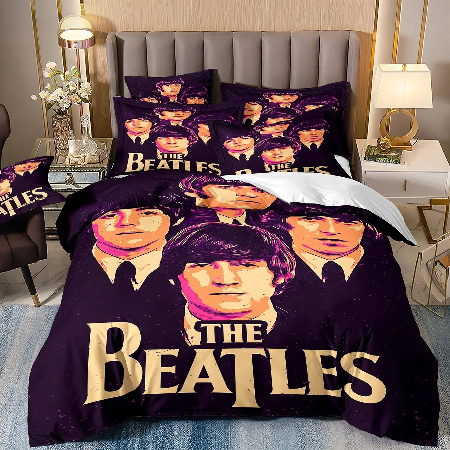 2025 New The Beatles Bedding Sets Comforter Quilt Bed Cover Duvet Cover Pillow Case 3 Pieces Sets Kids Adult Size Home Textiles