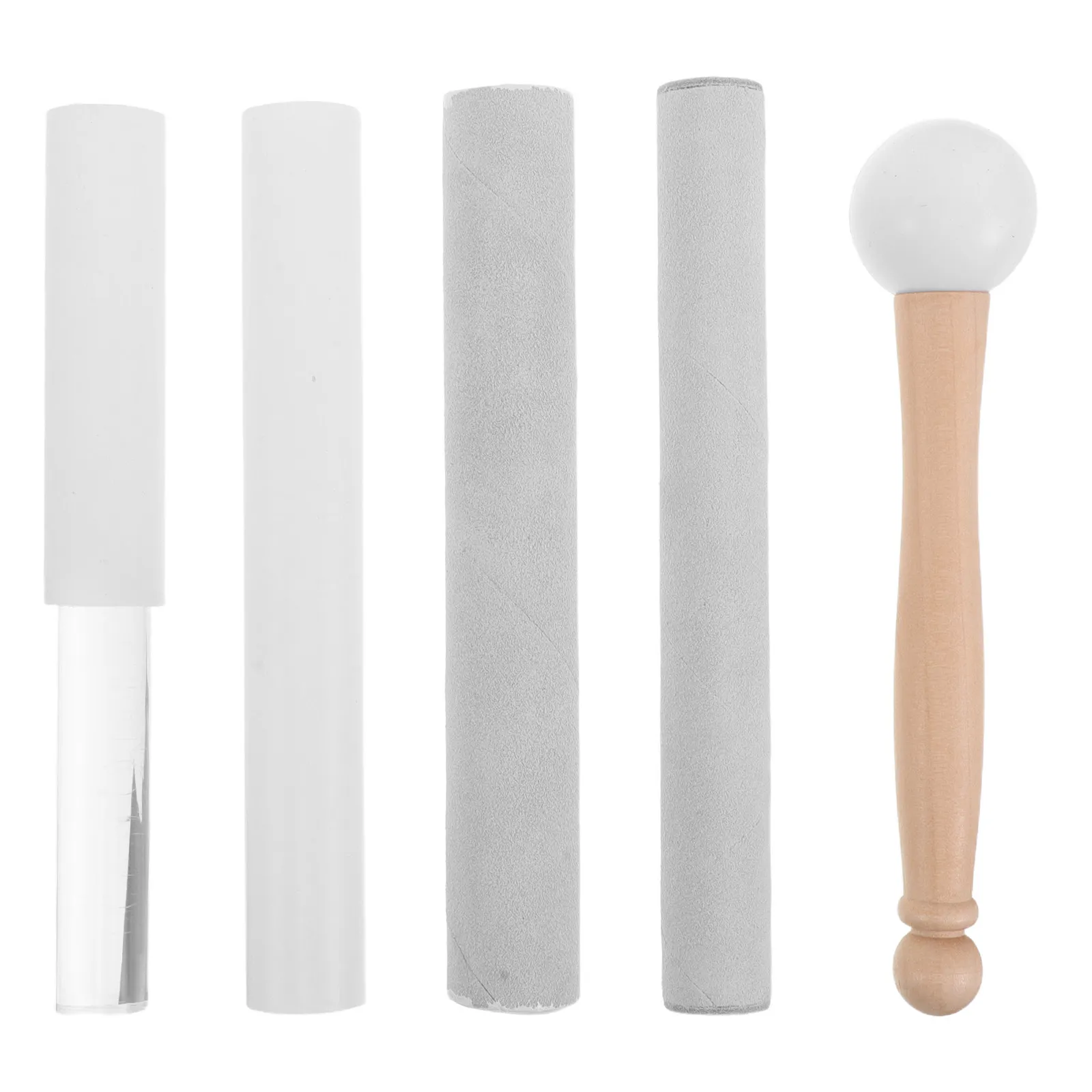 

5Pcs Crystal Acrylic Singing Bowl Mallet Set Nonslip Ergonomic Grip Harmonious Tone Sound Bath Meditation Tool Tibetan Singing