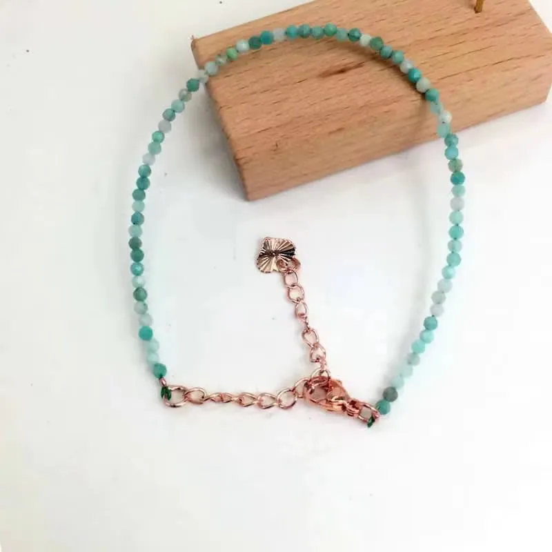 Natural Stone Beads Necklace & Bangle Bracelet Set, Luxury