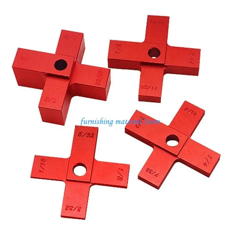 

Y5GD 4 Pack Depth Gauge Crucifix Height Gauge for Woodworking Carpenter Aluminum