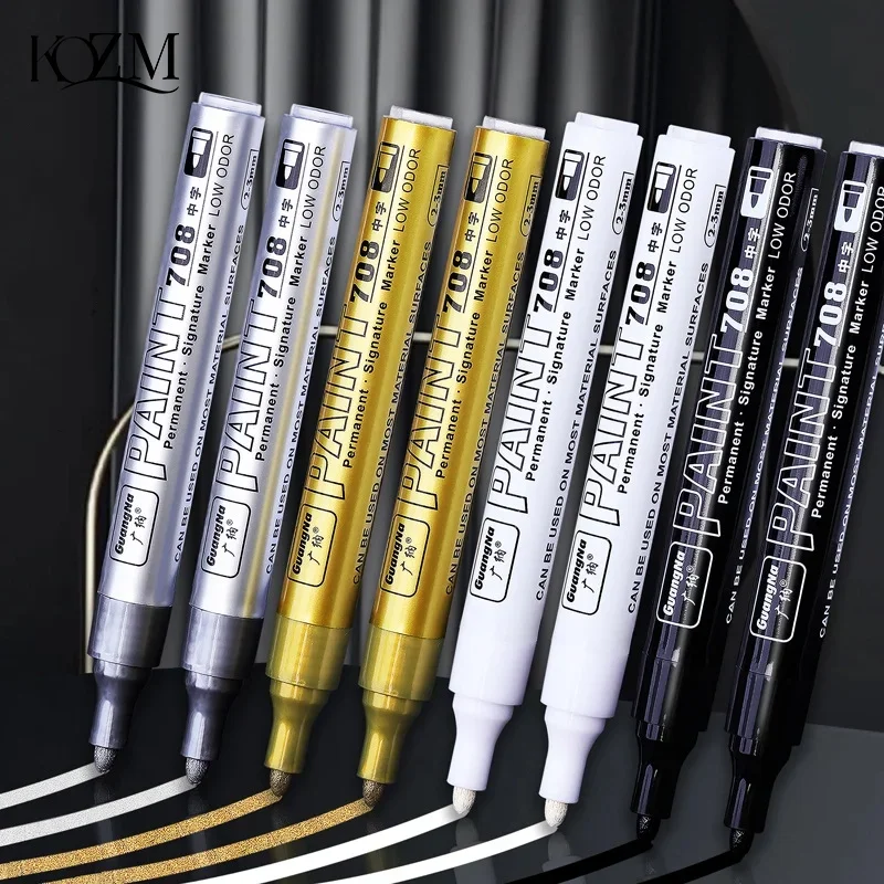

Metallic Paint Marker Pens With Ink Set Gold Silver Black White Permanent Art Markers For Crafts Scrapbooking Art Supplies