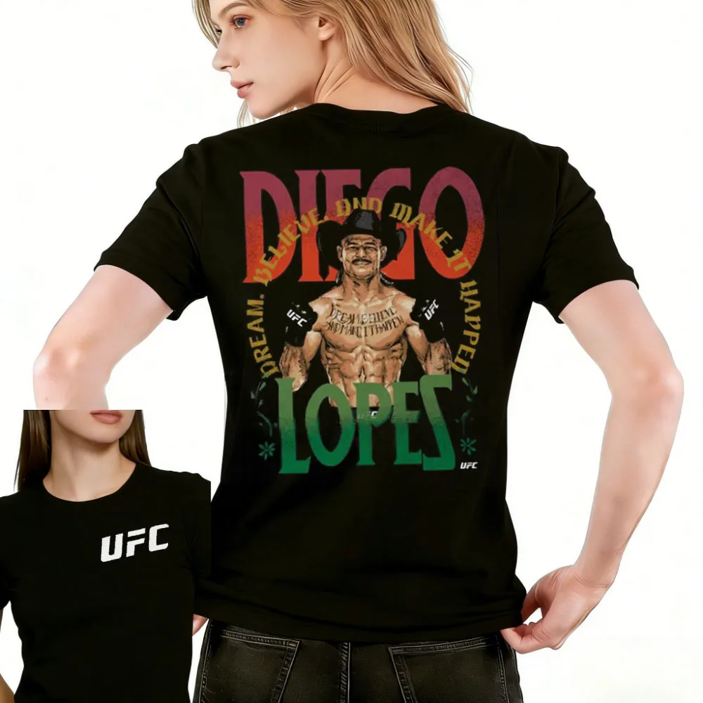 

Лето 2026, UFC Diego Lopes, боевая футболка с рисунком, женская спортивная хлопковая свободная рубашка с короткими рукавами для отдыха и фитнеса, унисекс