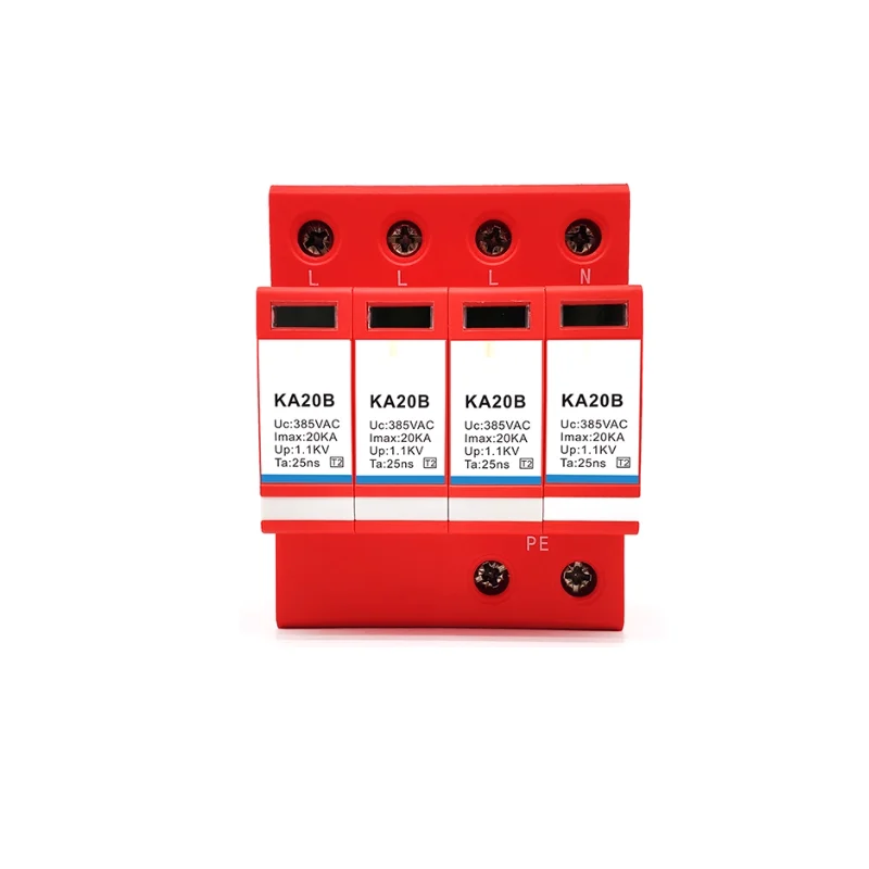 KA20B4 power lightning arrester 380V surge protector 4P lightning arrester 20KA three-phase power lightning arrester D-level