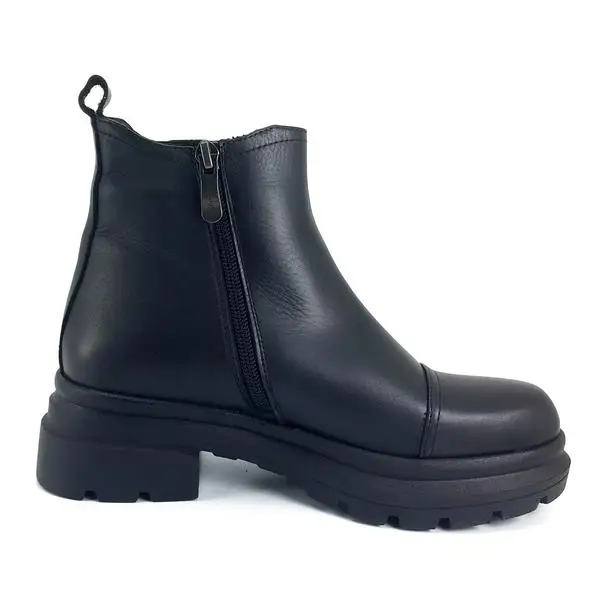 Botas de piel auténtica para mujer, zapatos personalizados y cómodos, calzado de diario, color negro, 2024, 23KB, novedad de la temporada 1535