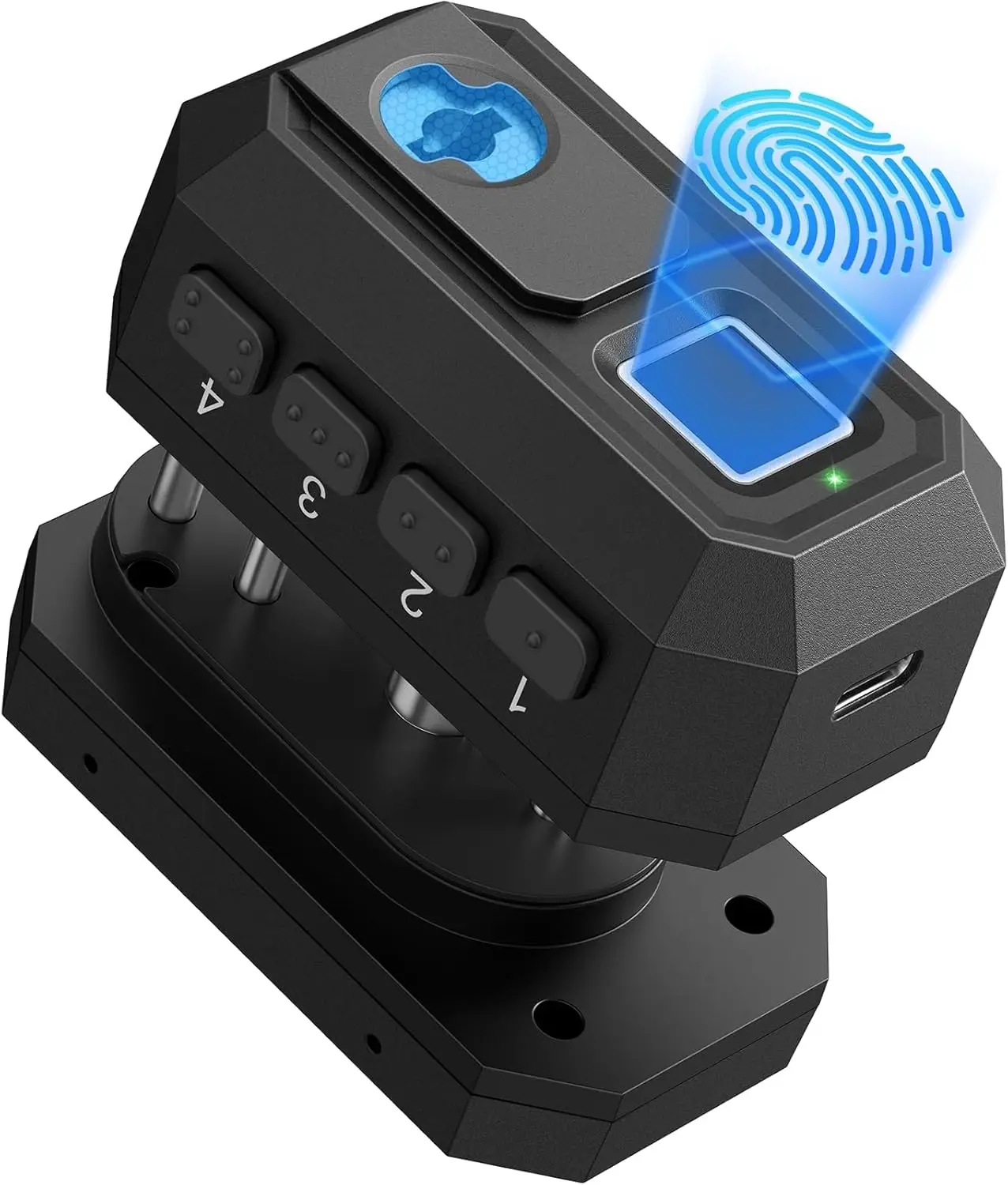 

Блокиратор курка оружия с быстрым доступом по отпечатку пальца, с клавиатурой и ключом - универсальный для ружей, дробовиков, пистолетов