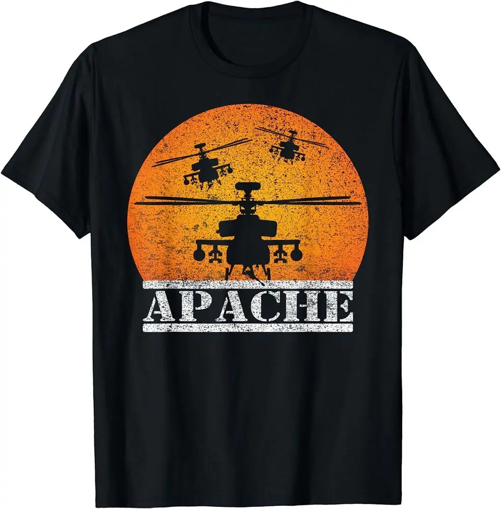 Attack helicopter pilot sunset T-shirt For Man Woman Short Summer Tees Casual Cotton Luxury Brand Fashion Couple's Cloths