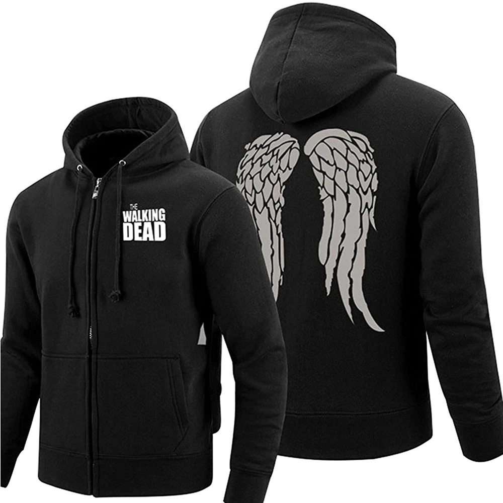 The Walking Dead Hoodie Daryl Dixon Hoodie Spring Autumn Hip Hop Zipper Up Hooded Hoodies