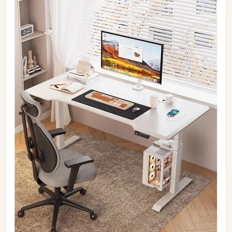 

Electric lifting table Cream wind computer table Study table