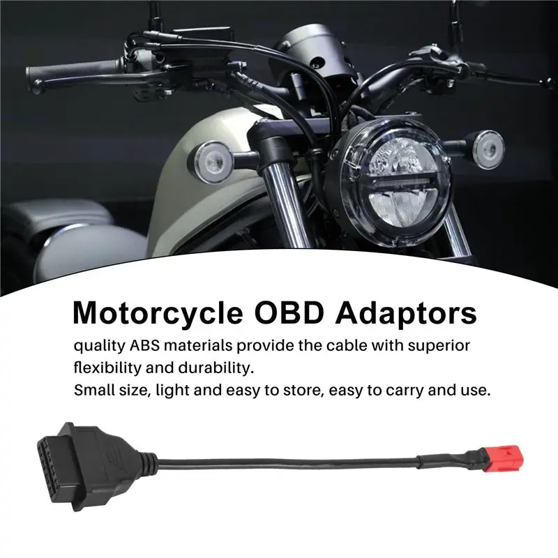 AU33-6 To 16 Pin Motorcycle OBD Adaptors OBD2 Diagnostic Cable Extension Connectors For Honda BENELLI