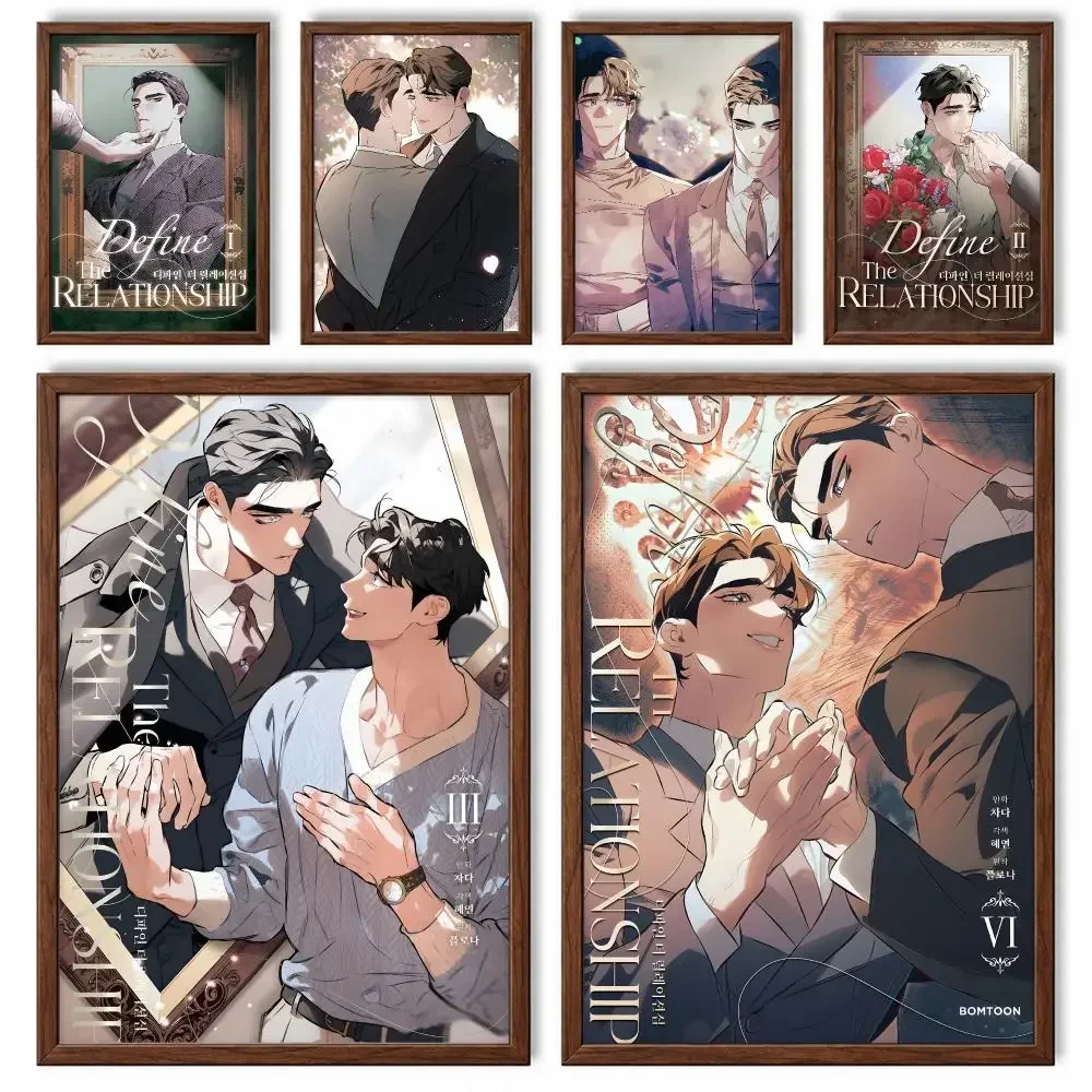 Popular Romantic Boys Love Manhwa Define the Relationship Poster Self-adhesive Waterproof Paper Sticker Wall Decor