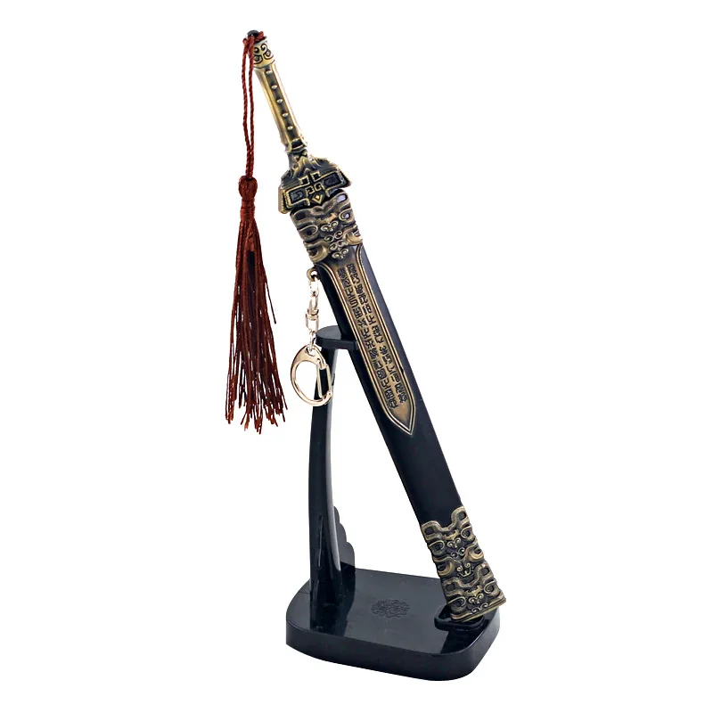 22CM/8,66 pulgadas Naraka: Bladepoint juego periférico espada larga espada Xuanyuan espada artesanal totalmente de Metal con funda espada de juguete modelo regalo