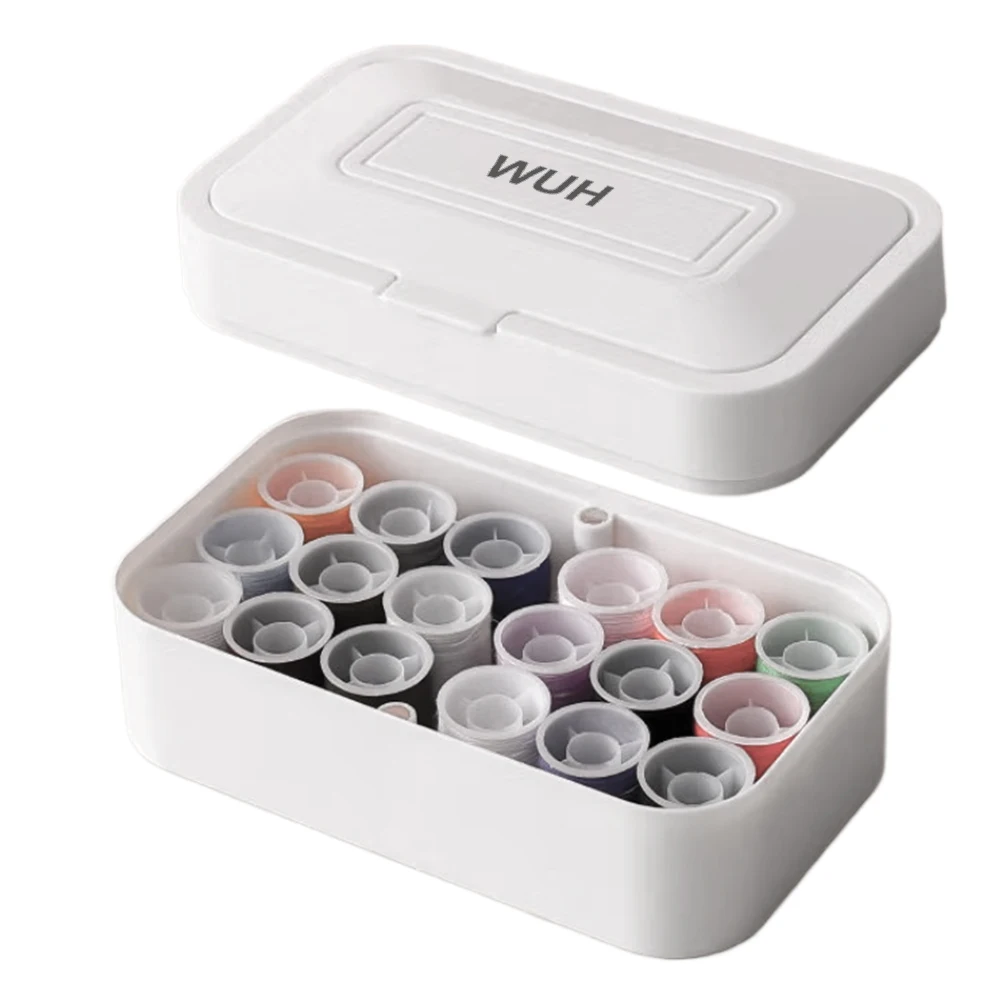 WUH Sewing boxes, White Storage Container for Beads, Sewing Supplies, Craft Accessories, Dustproof, Portable