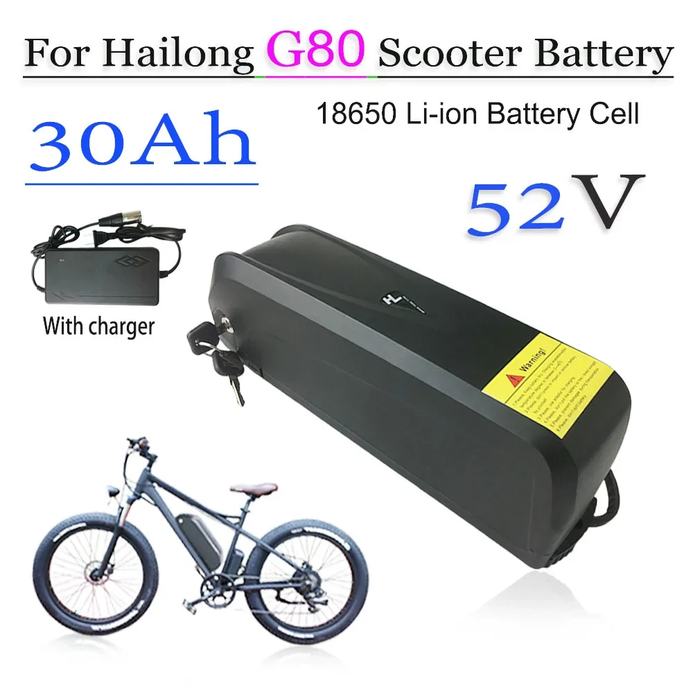 For Hailong G80 52V 30A 18650 Battery Pack Electric Bicycle Batteries For 750W 500W 350W 1500W 1000W Motor