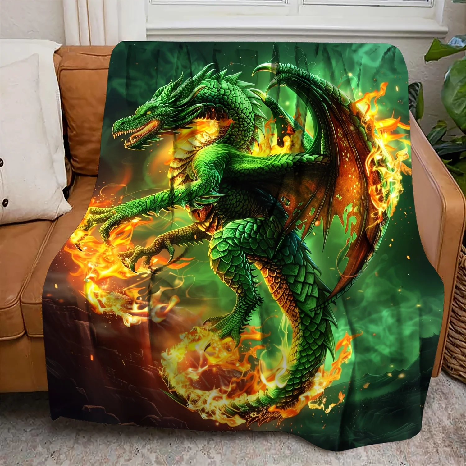 Customize 1pc Dragon Blanket Birthday Gift for Son Soft Flannel Sofa Blanket TV Show Blanket Warm Skin-friendly Office Nap Throw