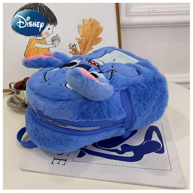 Disney Stitch New Plush Backpack Cartoon Fashion 3D Mini Women\'s Backpack Large Capacity Cute Children\'s Schoolbag High Quality