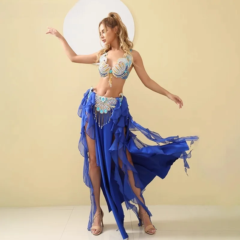 Customized Belly Dance Costume Set Fairy Practicedress High End Fashion Sexy Oriental Dance Performance Clothing Long Skirt