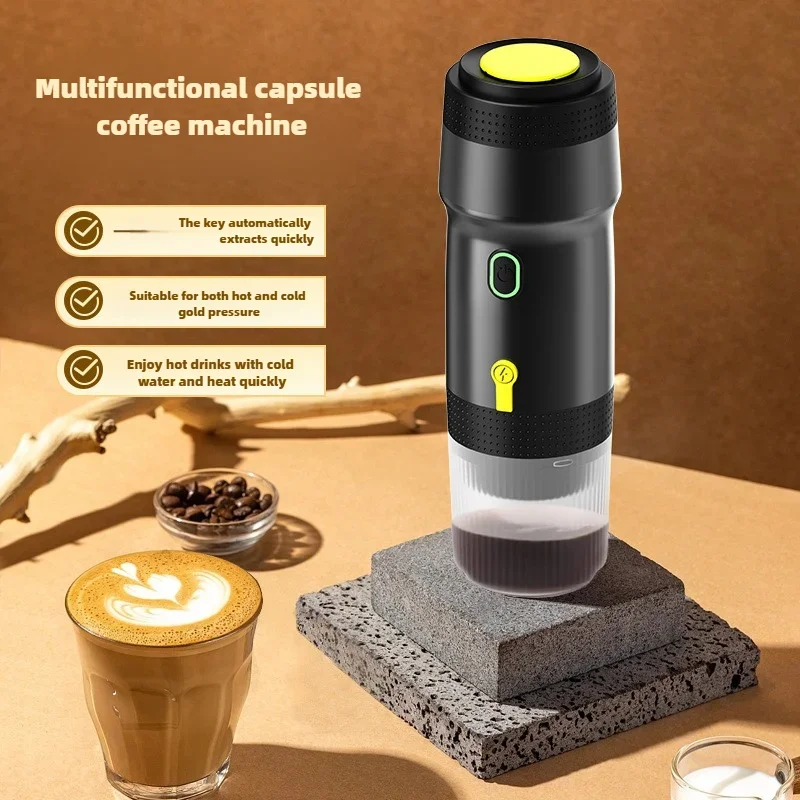 

Portable Italian Capsule Coffee Machine Electric Wireless Heating Coffee Machine Travel Coffee Maker for Car Home Camping Travel