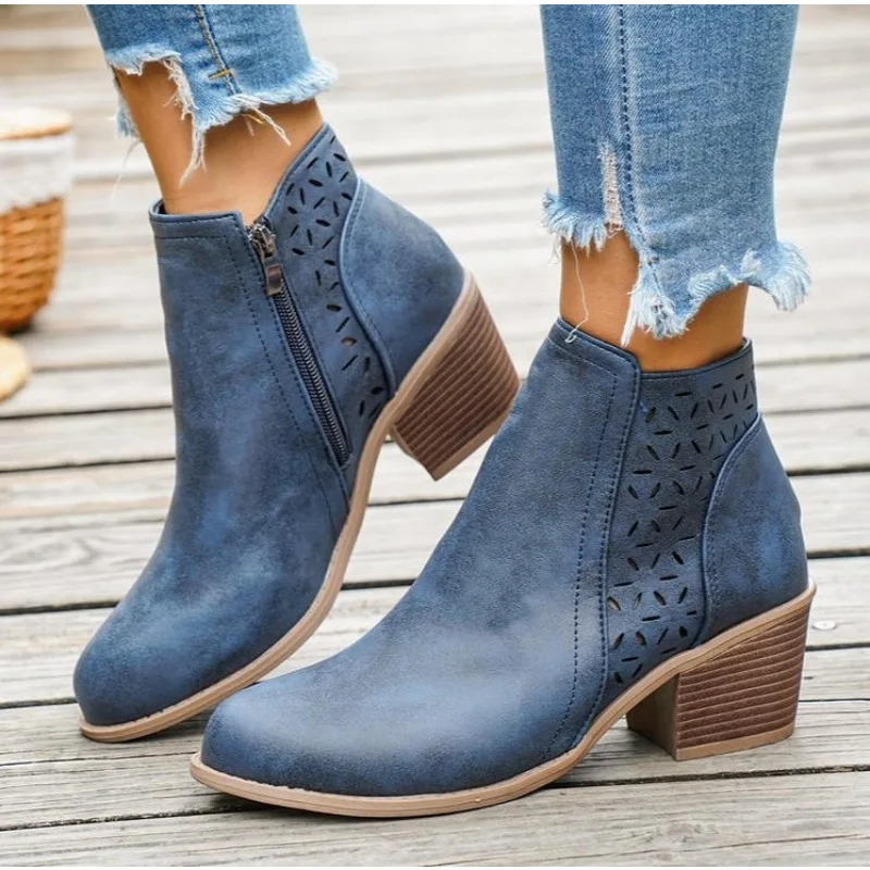 

Designer Women Booties Autumn Suede Chelsea Boots Women Fashion Platform Boots Side Zipper Heeled Ankle Boots Botas De Mujer