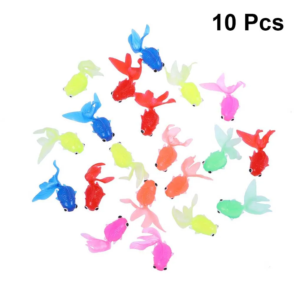 

10pcsTranslucent Safe TPR Goldfish Goldfish Fish Tank Display Ornament Fish Tank Display Kids Educational Toy Gift