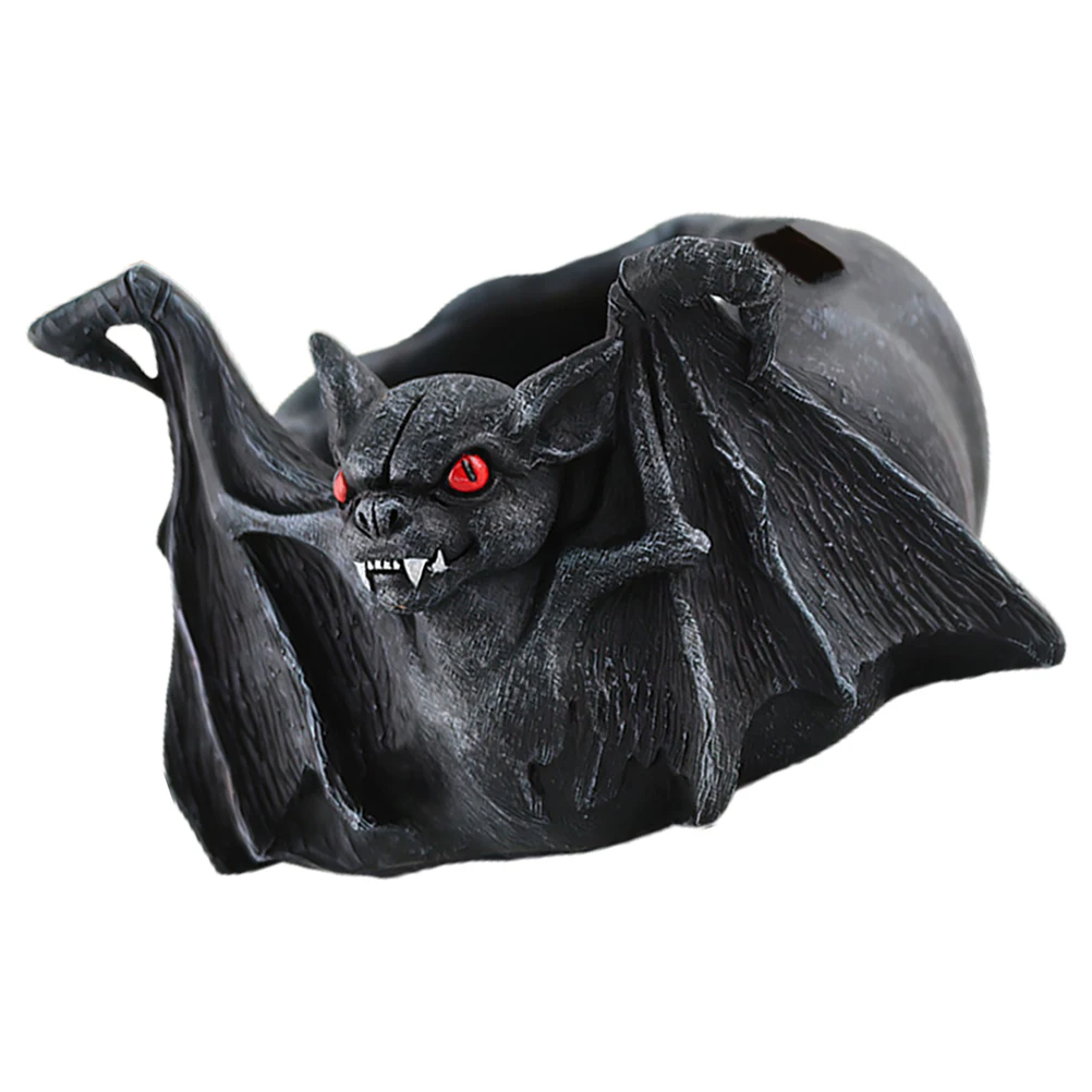 

Anti Fly Ash Ashtray Black Bat Halloween Theme Smoke Catcher Resin Material Desk Home Bar Decor Spooky Gothic Cigar Tray Indoor