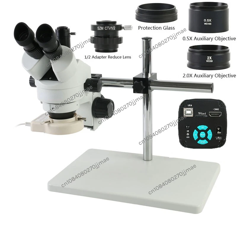 7-45 Times Trinocular Stereo Microscope 48 Million HDMI/USB Industrial Digital Camera Mobile Phone Repair Welding