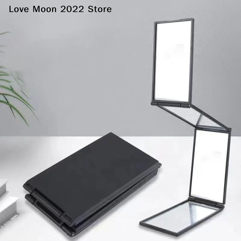 4 طريقة مرآة ثلاثية الطي 360 درجة يده سطح المكتب المحمولة مرآة ماكياج قابلة للطي لقطع الشعر الذاتي مرآة لوضع مساحيق التجميل أداة الجمال
