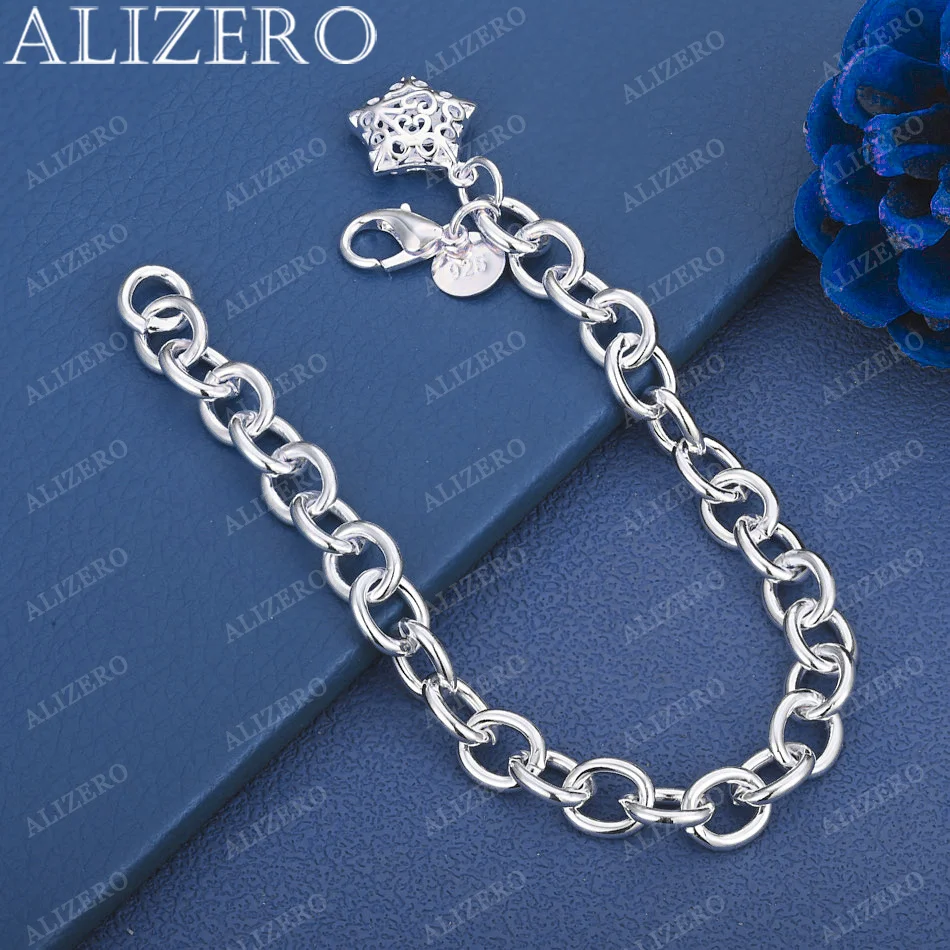 

ALIZERO 925 Sterling Silver Hollow Star Bracelet Chain For Women Wedding Engagement Fashion Party Jewelry Gifts