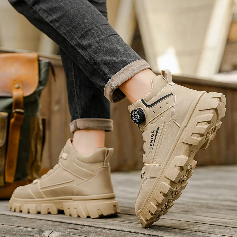 2025 Mens Boots Casual Shoes Winter Cowboy Combat Tactical Motorcycle Chelsea Ankle Leather Work Outdoor Hiking Designer Luxury