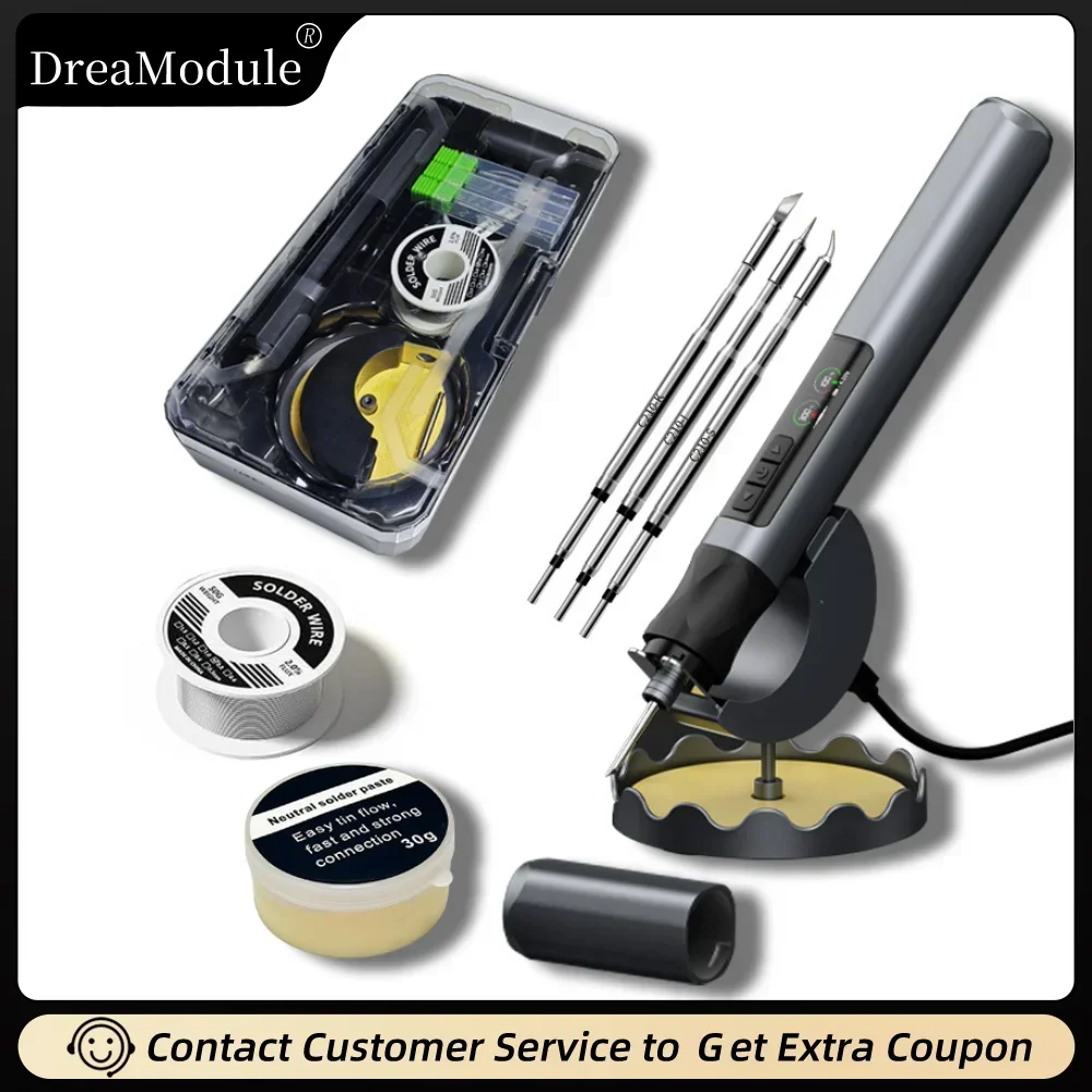 USB LED Digital Soldering Iron Kit Smart Temperature Adjustable Fast Heating Cordless 1900mAh Soldering Station Repire Tools