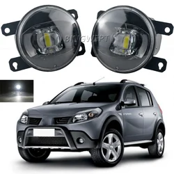 Pair Fog Light Lamps Assembly LED White Front Headlight For Renault Sandero  Stepway Hatchback 2008-2015