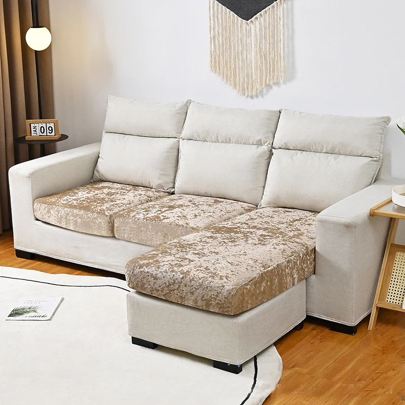 Seater Crushed Modern Simple Elastic Velvet Sofa Seat Cushion Covers Couch Protector Slipcover Gold Drill Velvet