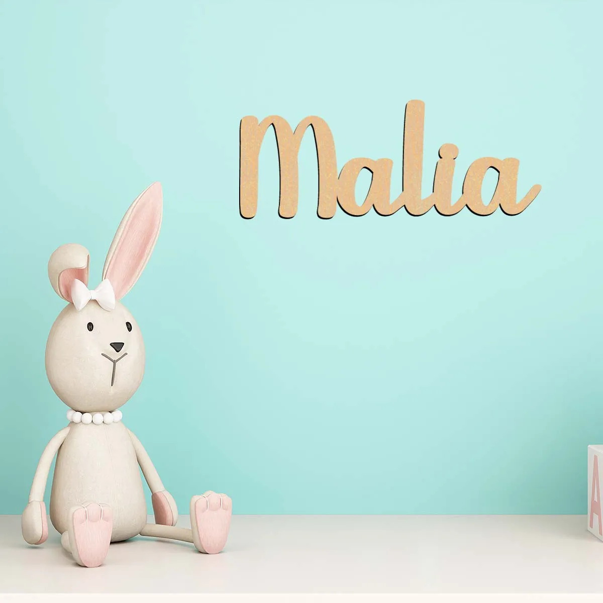 1PC Rustic Malia example Customized Name Wooden Decor Wood Material Laser-Cut Sign Vertical Orientation Door Hanging Decor