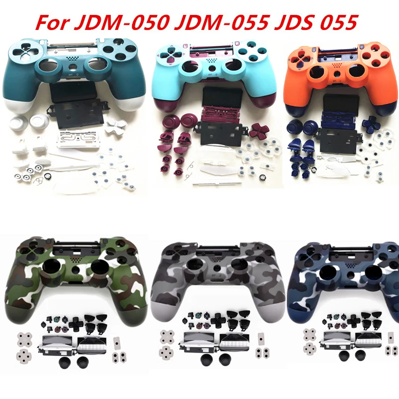 PS4 5.0 버전 풀 세트 하우징 쉘 케이스 모드 키트 버튼, DIY 교체 수리 세트, 플레이스테이션 4 JDS 055 JDM-050 JDM-055