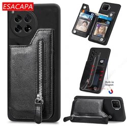 Zipper Wallet Leather Phone Case For Oneplus 12 12R Card Stand Holder Soft TPU Shockproof Back Cover For Oneplus 11 Pro 10T9  8T
