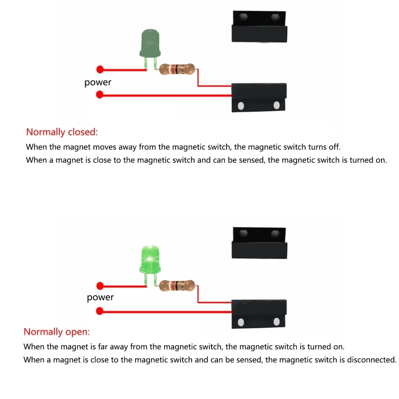 Surface Mount NC/NO Door Sensors Detector Window Security Contact for Home Security and Burglar Alarm Systems