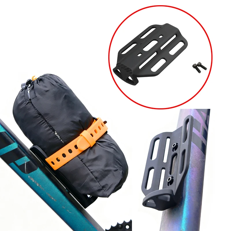 1PCS For Gravel Road Bike Down‑Tube Mounted Cargo‑Cage Bracket 3D‑Printed Bikepacking/Bottle Holder Carbon‑Textured Mount Plate