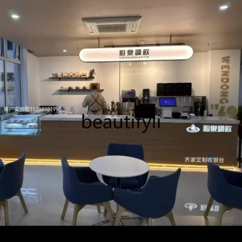 zzqCoffee Shop كاونتر أمين الصندوق مخبز منصة مشروبات كعكة Dezzert Shop فندق مكتب الاستقبال التخصيص