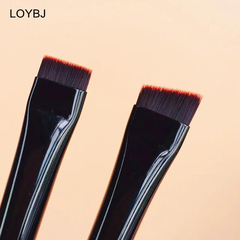 LOYBJ Thin Eyebrow Eyeliner Brush Super Fine Angled Brow Contour Brush Portable Women Eyebrow Liner Cream Cosmetic Makeup Tools