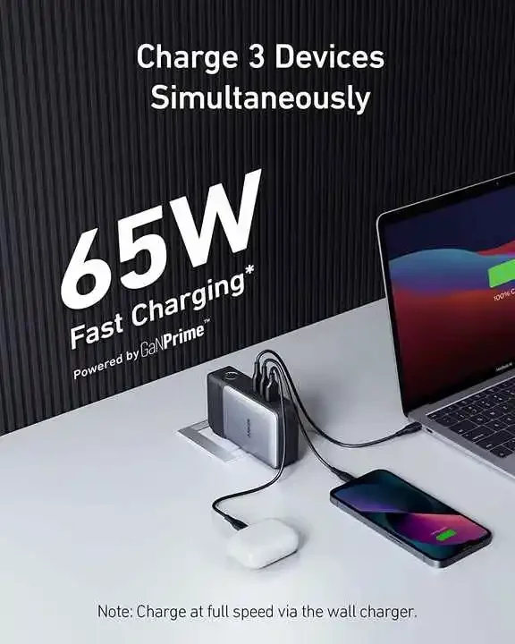 TLF Anker 733 GaNPrime Power Bank 10000mAh PowerCore 65W 2-in-1 Hybrid Charger 30W USB-C Portable Charger with 65W Wall Charger