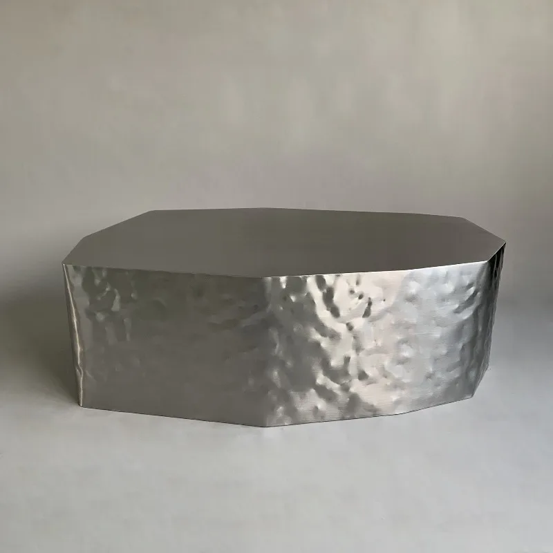 

High-end creative coffee table soft water ripple stainless steel living room coffee table