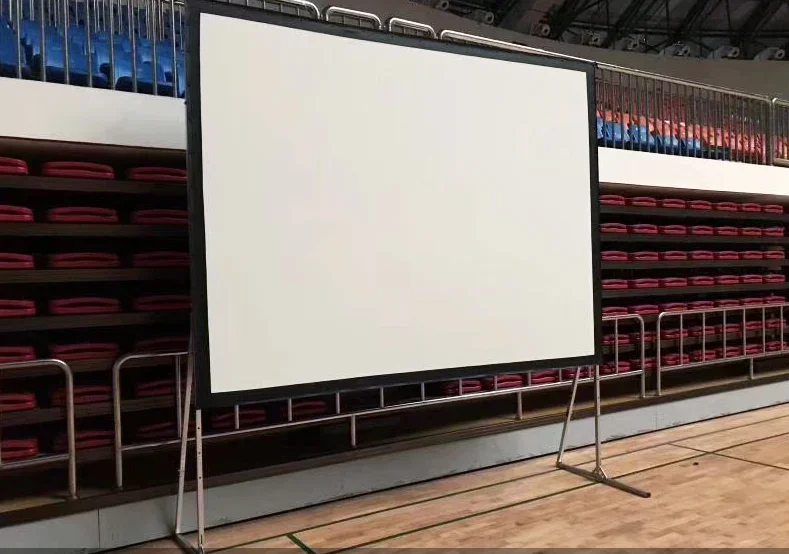 Tela de projeção portátil frontal e traseira dobrável rápida externa grande de 100 polegadas a 300 polegadas