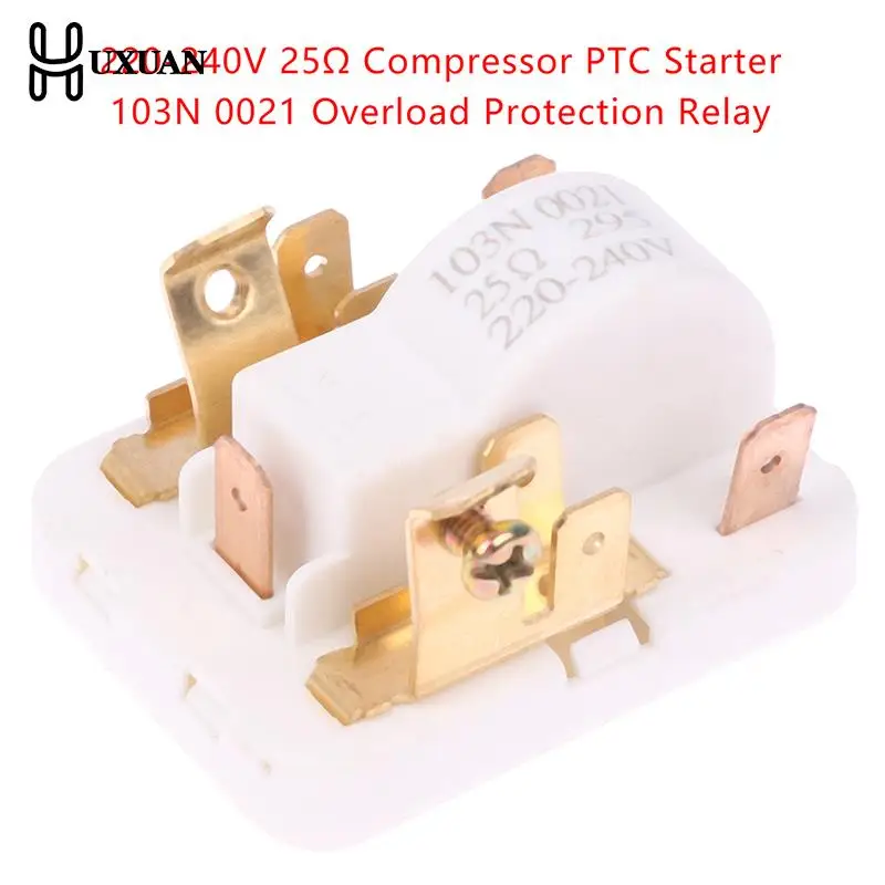 

1pcs Refrigerator Freezer Compressor PTC Starter 103N 0021 Overload Smart Protection Relay 220-240V 25Ω