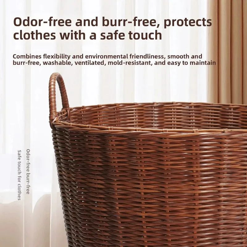 Large Capaci Wier Basket Dir Clothes Hamper Home Use Simulation Vine Weaving High Aesthetic Value Storage Buet