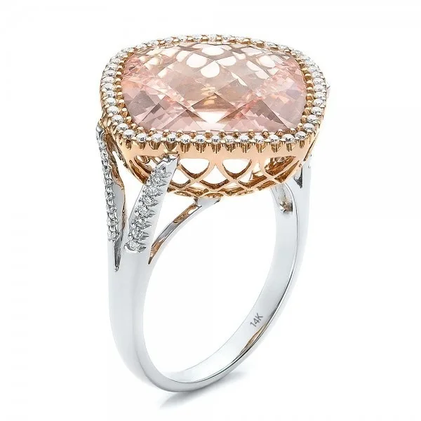 Trendy Hot Selling S925 Sterling Silver Ring Set Plated With 14K Rose Gold Champagne Color Separation Design For Fashion Lovers