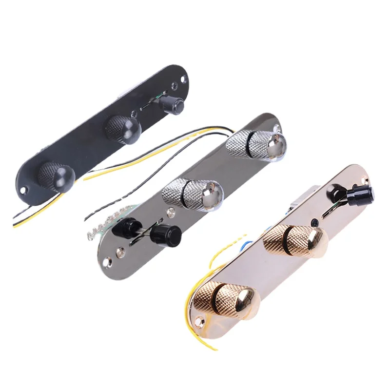 Chrome/Gold/Black 3 Way Wired Loaded Prewired Control Plate Harness Switch Knobs for TL Tele Telecaster Guitar Parts