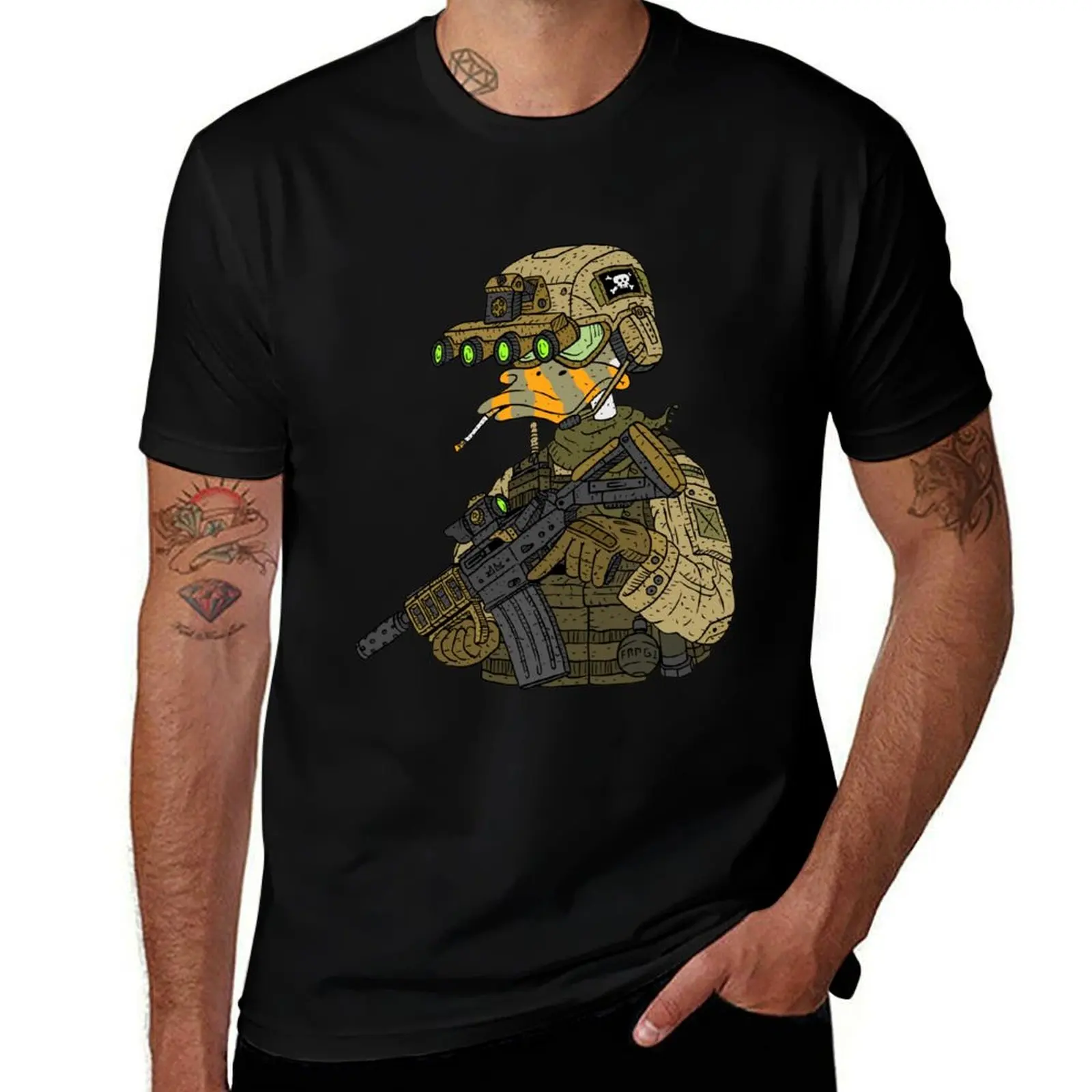 

special forces duck. army soldier. T-Shirt basketball graphic tees football t shirt graphic shirts summer clothes mens t shirts