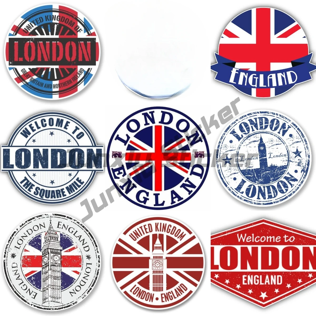 

Britain London England Flag Sticker Round Bumper Car Helmet Skateboard Car Sticker Vinyl Self-adhesive Stickers