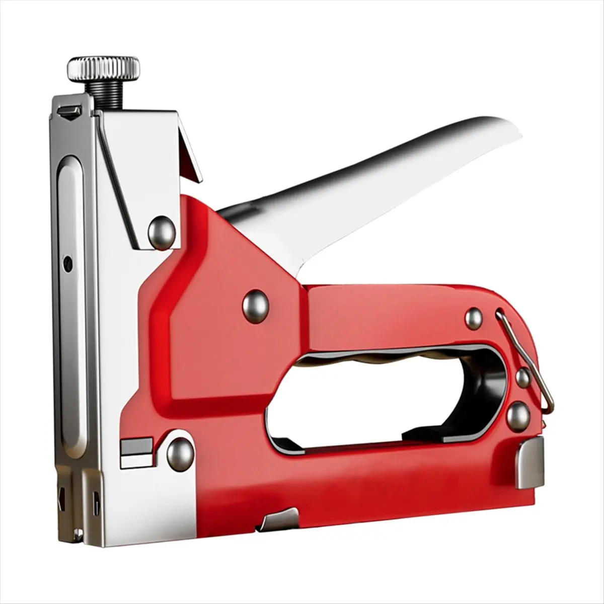 N82R Manueller Dreifunktions-Nagelstapler für T-Nägel, U-Nägel und Holzbearbeitung, Ölmalerei-Werkzeug, Rot